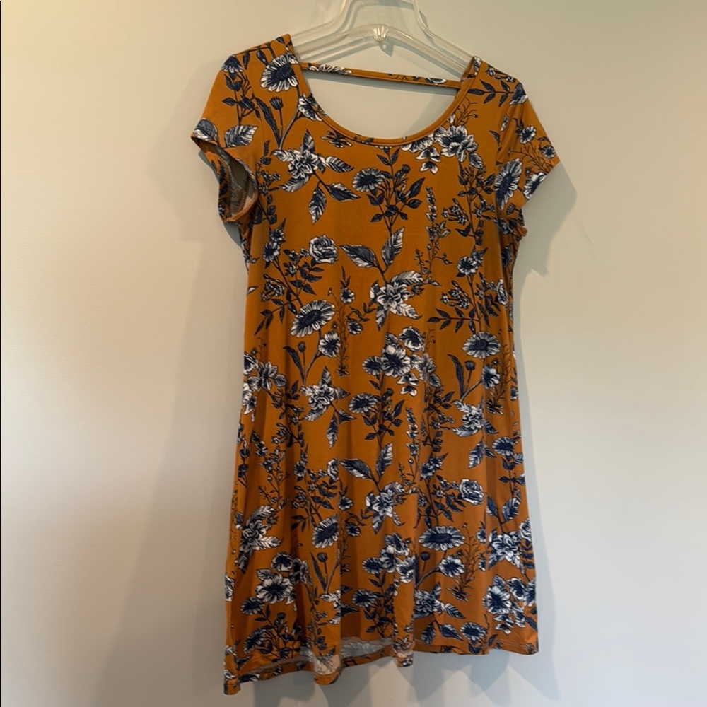 Rebel Sugar Orange and Blue Casual Mini Dress